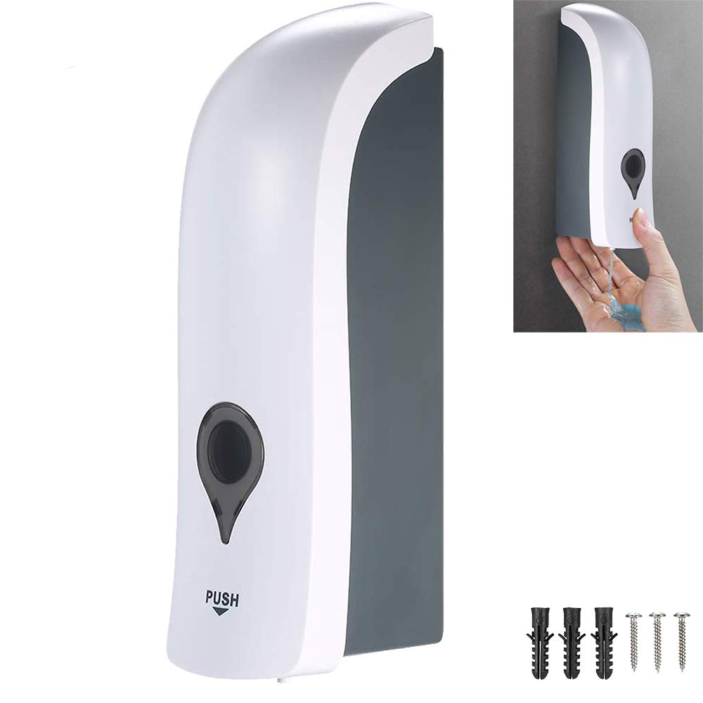 HITECHLIFE Soap Dispenser Wall Mounted,300ml Manual Singal-head Hand Sanitiser Pump, Shampoo Dispenser Shower Gel Liquid Holder For Kitchen,Bathroom,Office