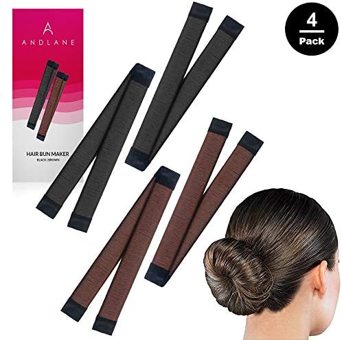 Women's Hair Bun Maker French Twist Hair Fold Wrap Snap by Andlane (2 Black, 2 Brown Snap)
