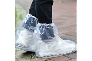 Nenluny 10 Pairs Shoe Covers Boot Covers Plastic Disposable Waterproof Shoe Covers for Men and Women Rain Outdoor Indoors Ove