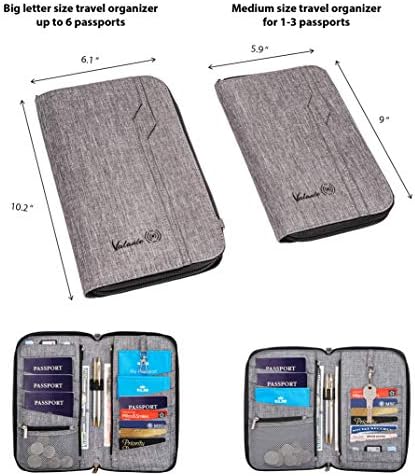 Valante Premium Family Travel Document Organizer Capacious RFID Passport Holder Wallet (Large, gray) 6 Valante Premium Family Travel Document Organizer Capacious RFID Passport Holder Wallet (Large, gray)