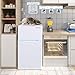 COSTWAY Compact Refrigerator 3.2 cu ft. Unit Small Freezer Cooler Fridge (White)