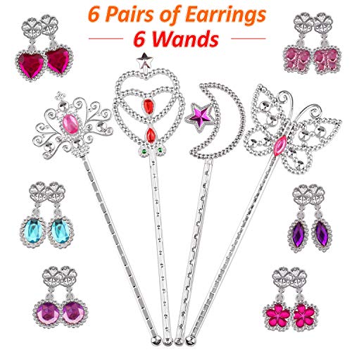 FittiDoll 70Pack Princess Pretend Jewelry Toy, Girl’s Jewelry Dress Up Play Set Included Princess Tiara Necklaces Wands Rings Earrings and Bracelets, Pretend Play Jewelry Set for Girls - Thumbnail 2