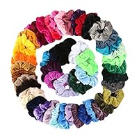 Akabsh 50 Pcs Hair Scrunchies, Velvet Elastic Hair Bands for Women or Girls Hair Accessories