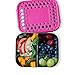 LunchBots Medium Duo Snack Container - Divided Stainless Steel Food Container - Two Sections for Half Sandwich and a Side - Eco-Friendly - Dishwasher Safe - Stainless Lid - Pink Dots