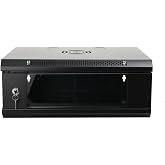 4U Server Rack Enclosure, Wall Mount Server Cabinet with Glass Locking Door | Wall Mount Computer Case, 15.7inch Depth, Lockable Server Case for IT Equipment, A/V Devices