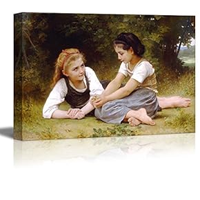 The Nut Gatherers by William-Adolphe Bouguereau - Canvas Print Wall Art Famous Painting Reproduction - 12" x 18"