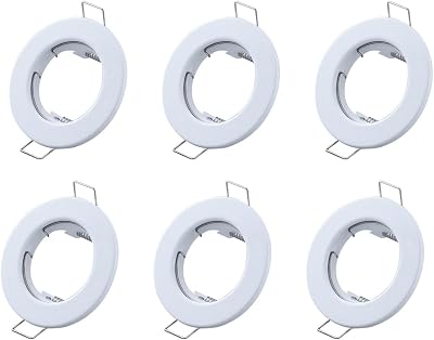 Hsthe Sea Set of 6 Recessed Light Frames Aluminium White 83 mm