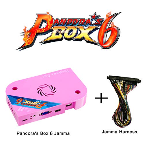 Wisamic Pandora s Box 6 Jamma Board PCB - with Jamma Harness, Add Additional Games, Support 3D Games, with Full HD, Games Classification, Upgraded CPU, Support PS3 PC TV 2 Players, No Games Include
