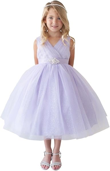 girls lilac party dress