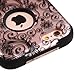 iPhone 6 Plus Case, iPhone 6S Plus Case, JoJoGoldStar Dual Layer Hybrid, Slim Fit Heavy Duty Plastic and Silicone TPU Hard Cover with Stylus and Screen Protector - Rose Gold Lace Swirls
