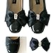 Satin Big Bow Pearl Shoe Clips Shoe Ornaments Shoe Ribbon Charm Accessory (Black)