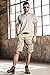 Mens Flat Front Shorts Casual Classic Fit Cargo Shorts 100% Cotton Work Shorts with Pockets,Khaki Shorts Size 32