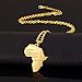 U7 Africa Map Pendant Necklace for Men Women, Iced Out/Stainless Steel/18K Gold Plated African Country Map Jewelry with Adjustable Chain