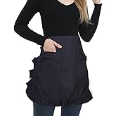 Love Potato Waist Apron with Pockets, Fashion Kitchen Cooking Restaurant Bistro Half Aprons for Girl Woman