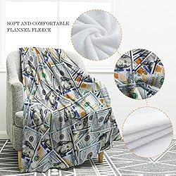 Jekeno Money Blanket 100 Dollar Bills Pattern Gifts