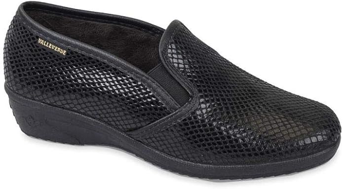 Mocassini Comodi Donna Valleverde In Pelle Nera, Senza Chiusura - Scarpe Casual Per Autunno/inverno, Taglia 38 EU
