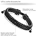 ORAZIO 12Pcs Wooden Beaded Bracelet Leather Braided Bangle for Men and Women Elastic 5-8MM Beads (12Pcs)