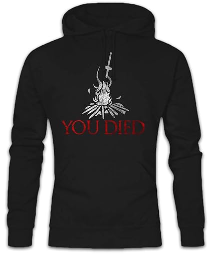 Urban Backwoods You Died Hoodie Kapuzenpullover Sweat - Firelink Shrine Gamer Nerd Größen S - 2XL