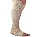 LILBETTER Crochet Lace Trim Cotton Knit Leg Warmers Boot Socks (Beige One Size)