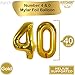 Big Gold 40 Balloon Numbers - 40 Inch | Gold Confetti Balloons and 40 Birthday Balloons | Mylar Foil Number 40 Balloons for 40th Birthday Decorations | 40th Anniversary Decorations for Men, Women