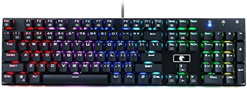 Z-88 Programable RGB Backlit Water-Proof Mechanical Gaming Keyboard with 104 Keys Anti-Ghost keys,DIY Brown Switches, Black