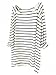 Sheinside Women's White Black Striped Loose T-Shirt