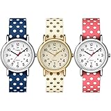 Timex Weekender Dots Small Casual Analog Watch w/ Reversible Slip-Thru Strap