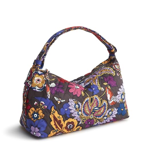 Vera Bradley Premium Cotton Roxbury Crescent Shoulder Bag, Colorful Bouquet