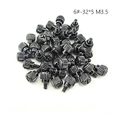 HONBAY 40PCS 6#-32x5 M3.5 PC Computer Case Thumbscrews Thumb Screws Black Zinc (40)