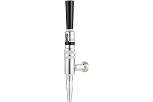 MRbrew Stout Beer Coffee Faucet – 304 Stainless Steel Keg Beer Tap for Cold Brew Coffee & Nitro Beer, Beer Faucet Homebrew Kegerator Tower Tap with Standard Black Plastic Tap Handle