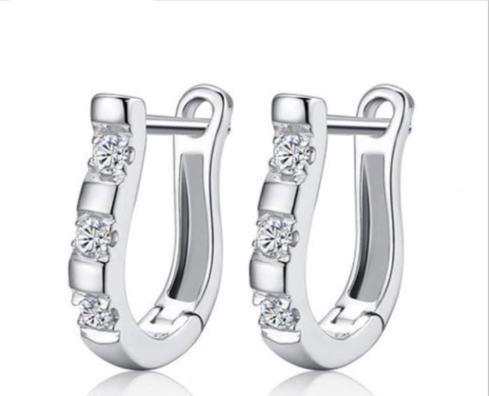 Row_120cc Women's Sterling Silver Ear Hoop Earrings Ear Stud (D)