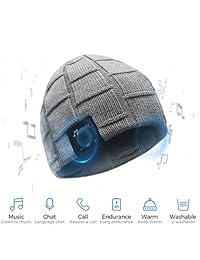 BCELIFE   Gorro con Bluetooth y manos libres (4,0, manos libres, auricular estéreo HD, micrófono recargable, USB, para deportes al aire libre)