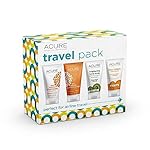 ACURE Essentials Travel Size Kit, Shampoo, Conditioner, Day Cream and Facial Scrub
