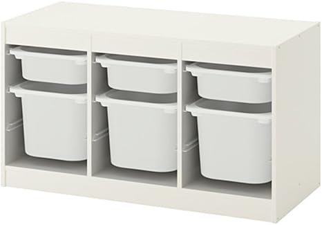 Amazon ｉｋｅａ イケア Trofast 収納コンビネーション ボックス付き99x56 Cm ホワイト ホワイト 2 224 13 収納 ケース ボックス オンライン通販