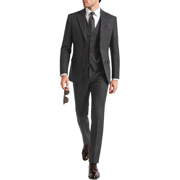 YZHEN Men's Suit Peak Lapel Vest Jacquard(Jacket and Vest Pants