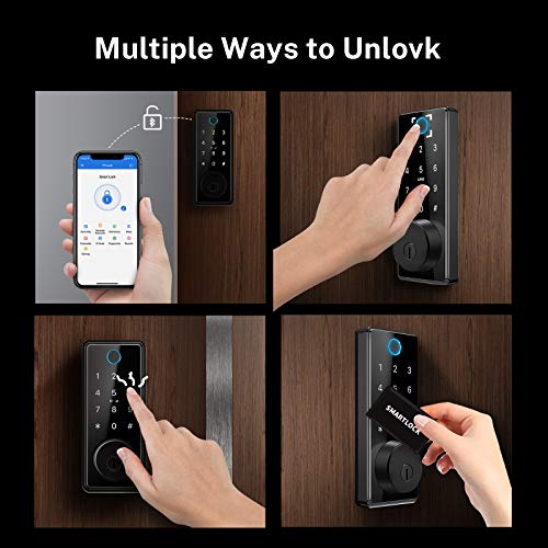 Bonep Security Smart Lock Touch Biometric Fingerprint Keyless Entry Door Lock,Bluetooth Electronic Deadbolt Lock,Smart… - Image 4