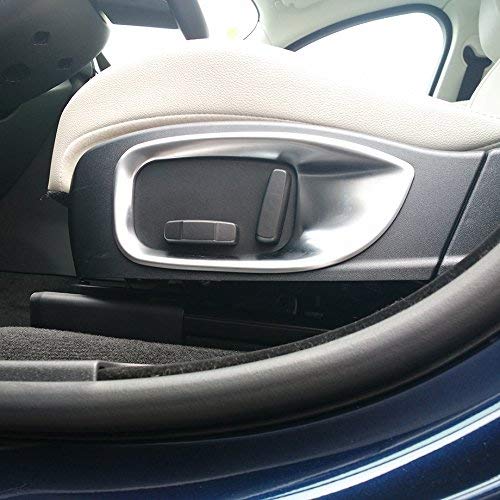 ABS Chrome Interior Accessory Car Sticker Seat Adjustment Cover Trim for Jaguar XE/F-Pace/XFL/XF X761 2016-2017 Matte Silver