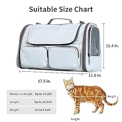 FUKUMARU Cat Carrier, 4 Mesh Windows Small Dog