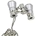OPO Opera Theater Horse Racing Glasses Binocular Telescope Chain Necklace (Silver with Silver Trim) 3X25