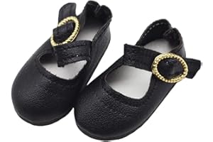 GREBEST Cotton Doll Shoes 15cm Doll Toy Shoes Dress Up Toy Cute Birthday Gift 1 Pair Black