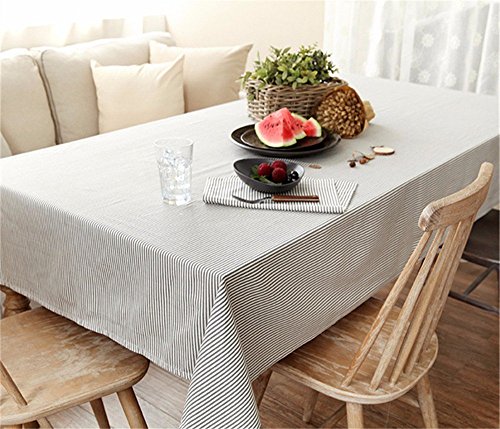 MOMO Pure Cotton Simple Stripe Tablecloth Cloth Art European Style Modern Home Cabinet Dustproof Cloth
