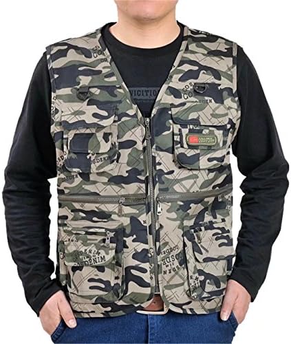 DigerLa Men's Leisure Multiple Pocket Outdoor Military Travel Fishing Vest
