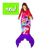 My Little Pony Mermaid Blanket - Super Soft My Little Pony Fleece Blanket Featuring Three Favorite Ponies - Kids Size for My Little Pony Fans