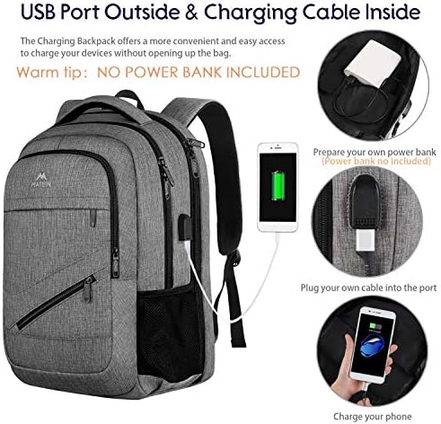 Travel Laptop Backpack,TSA Large Travel Backpack for Women Men, 17 Inch Business Flight Approved Carry On Backpack with USB Charger Port and Luggage Sleeve, MATEIN Durable College School Bookbag,Grey 4 Travel Laptop Backpack,TSA Large Travel Backpack for Women Men, 17 Inch Business Flight Approved Carry On Backpack with USB Charger Port and Luggage Sleeve, MATEIN Durable College School Bookbag,Grey