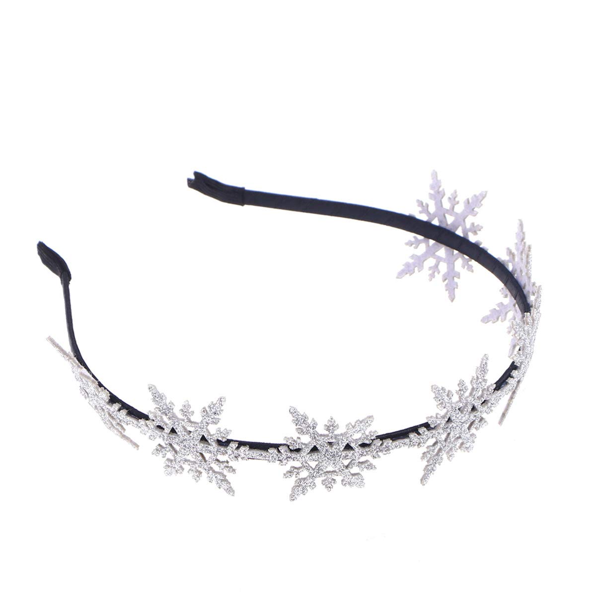 minkissy Snowflake Headband Glitter Christmas Snowflake Hairband Party Hair Hoops for Women Girls Xmas Party Favors, Silver, M, (Y08Z46711TKTW)
