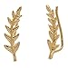 Leaf Crawler Cuff Earrings, Olive Leaf - 925 Sterling Silver with 18K Gold Plating
