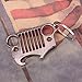 Nuoxinus Car Key Chain Ring, Cool Grill Keychain & Bottle Opener with Laser-Cut 304 Stainless Steel for Jeep Wrangler, Men, Women, Driver, Automotive Enthusiasts (Silver)