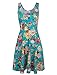 TAM WARE Womens Casual Fit and Flare Floral Sleeveless Dress TWCWD054-GREEN-US M
