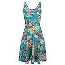 Tom's Ware Womens Casual Fit and Flare Floral Sleeveless Dress TWCWD054-GREEN-US M