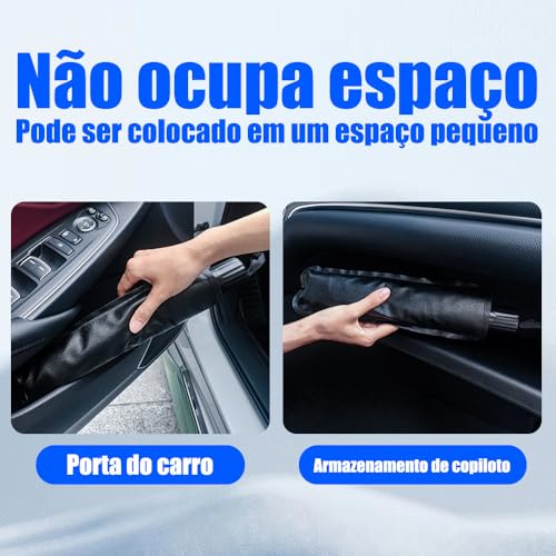 Protetor Solar Para-brisa, Quebra Sol Portátil, Proteção Térmica UV, Protetor Solar com Isolamento Térmico, Retrátil, Protetor Térmico Para Carro, Protetor Dobrável Preto para Carro